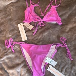 Magenta Tie Bikini Set